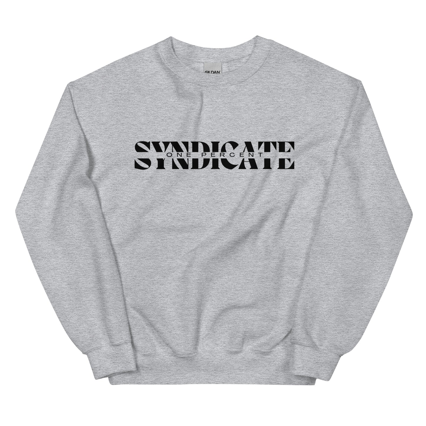 Female Split Syndicate Crewneck- Black Logo