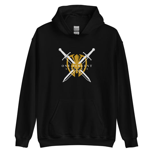 Female Oversized Knight's Crest Hoodie - White Logo