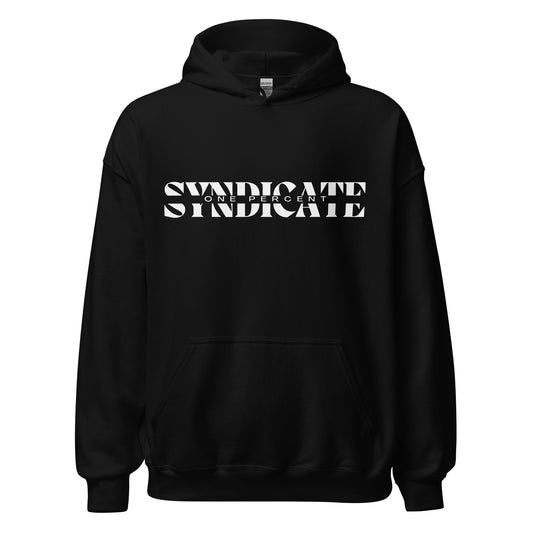 Male Split Syndicate Oversized Hoodie - White Logo