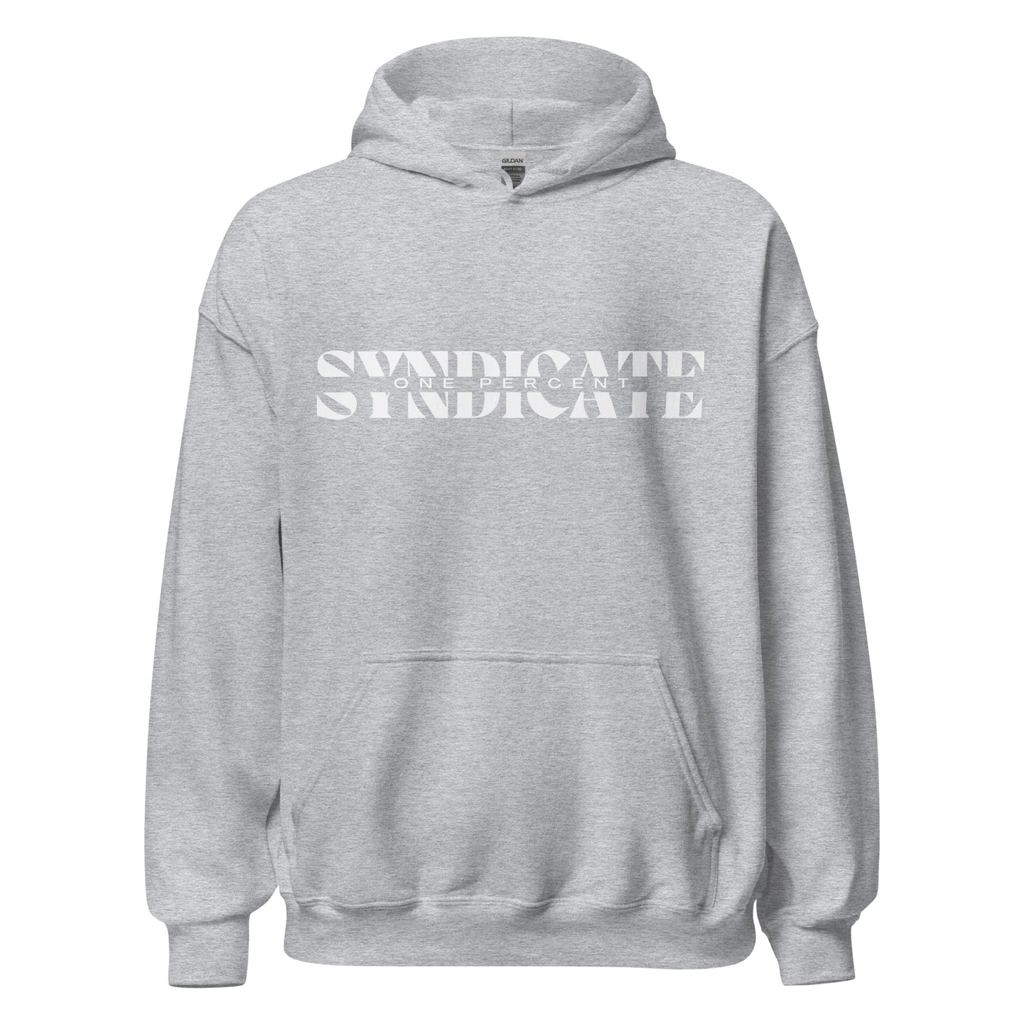 Male Split Syndicate Oversized Hoodie - White Logo