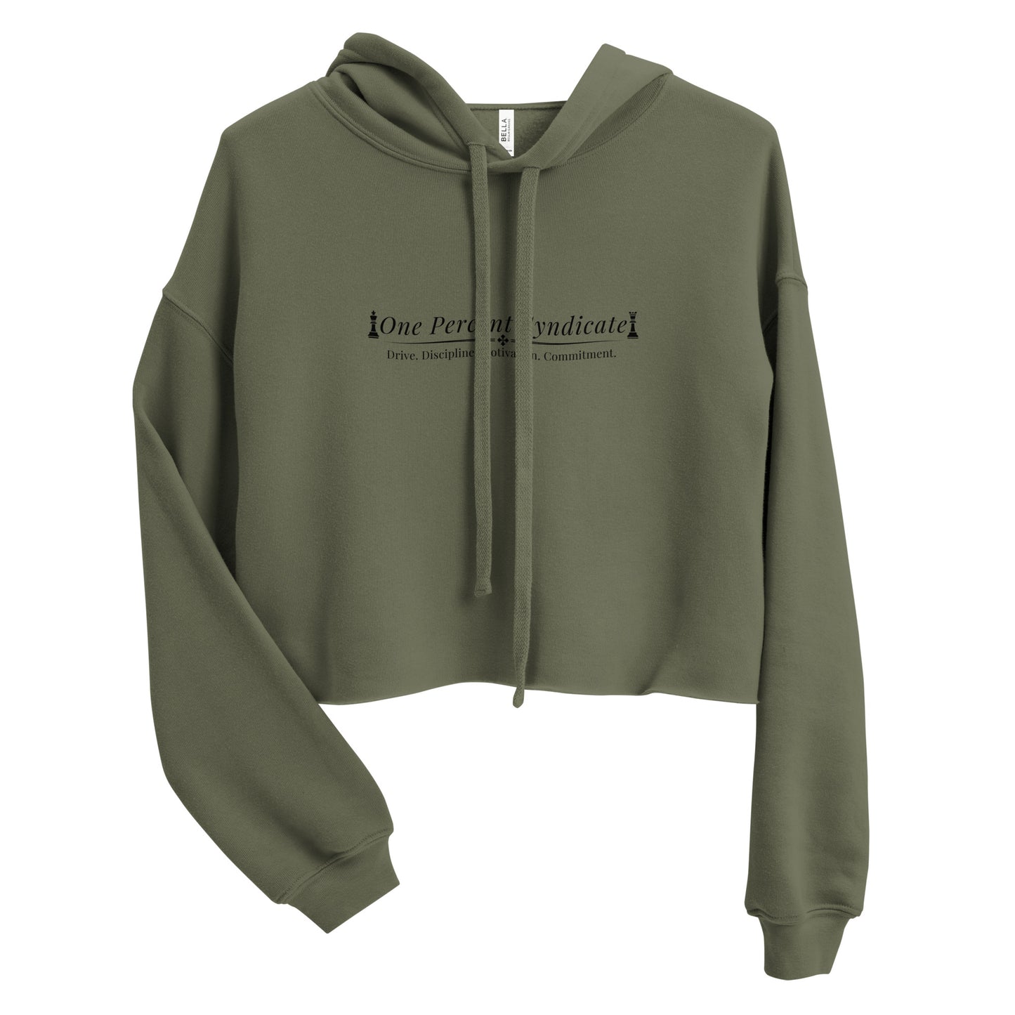 Queen's Commitment Crop Hoodie - Black Logo