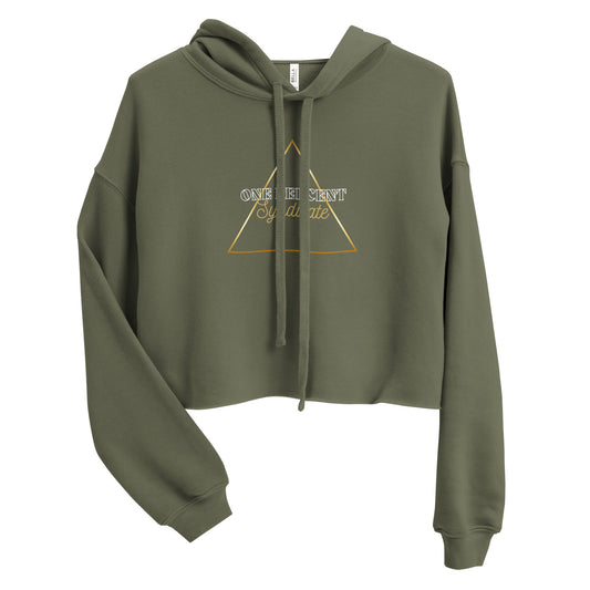 Golden Triad Crop Hoodie -  White Logo