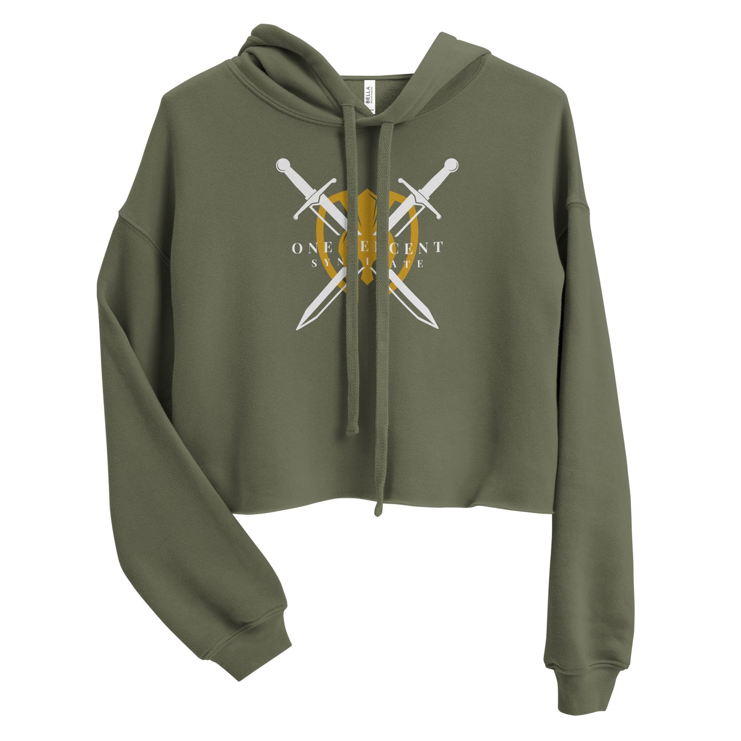 Knight's Crest Crop Hoodie - White Logo