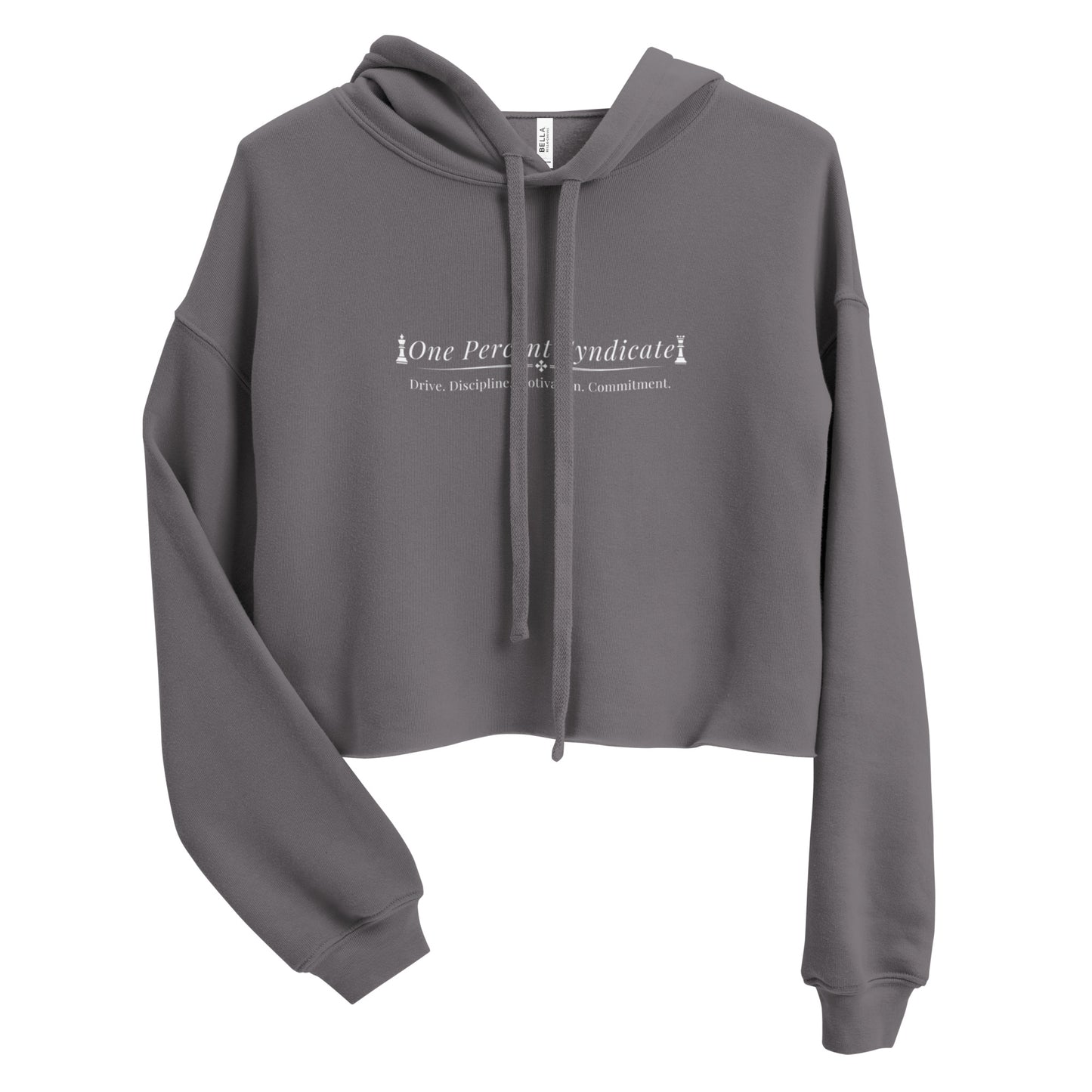 Queen's Commitment Crop Hoodie - White Logo