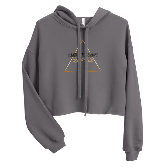 Golden Triad Crop Hoodie - Black Logo