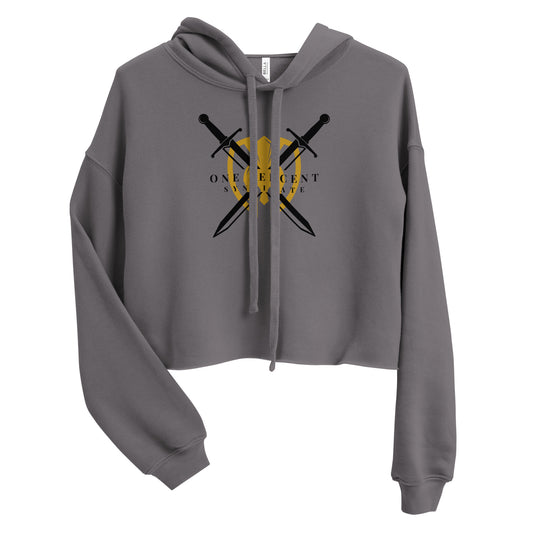 Knight's Crest Crop Hoodie - Black Logo